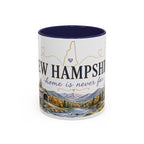 New Hampshire State Map Mug | Botanical Accents, Mountain Landscape Coffee Cup