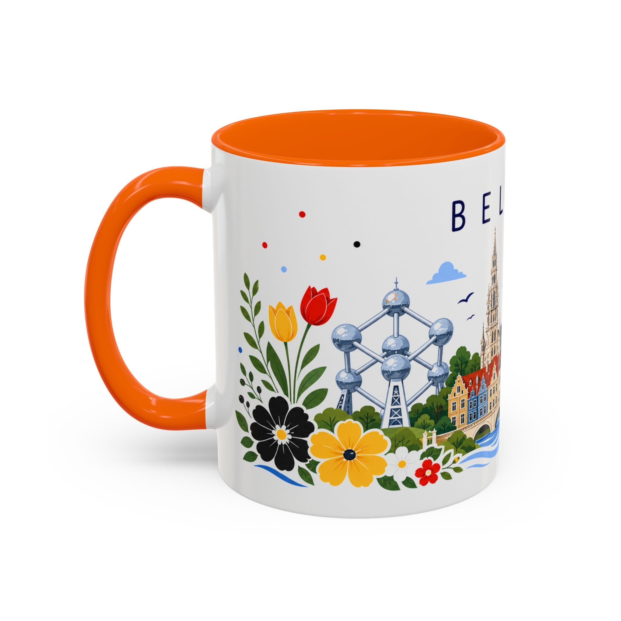 Belgium Coffee Mug | Travel Souvenir Accent Mug | Place Gift Ceramic Cup 11oz 15oz