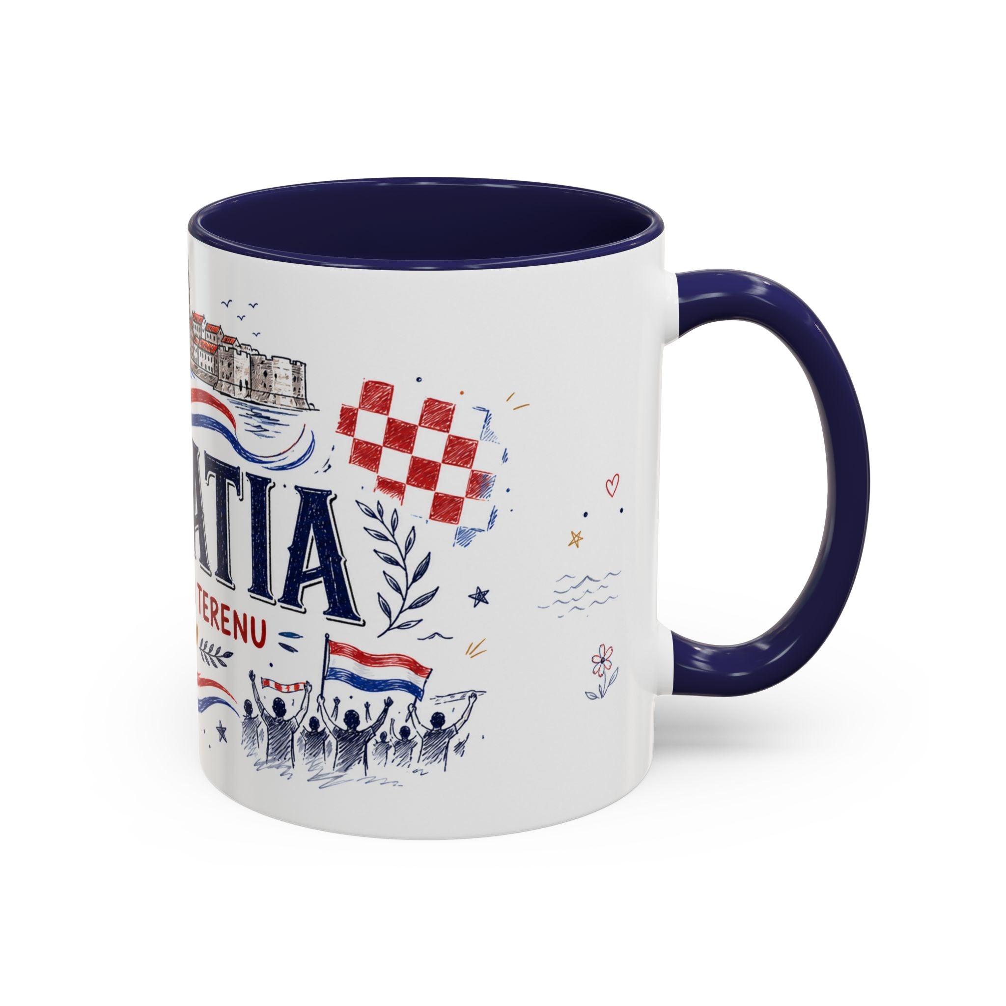 Croatia Soccer Coffee Mug | World Cup Fan Gift | Accent Color Ceramic 11oz 15oz Match Day Cup