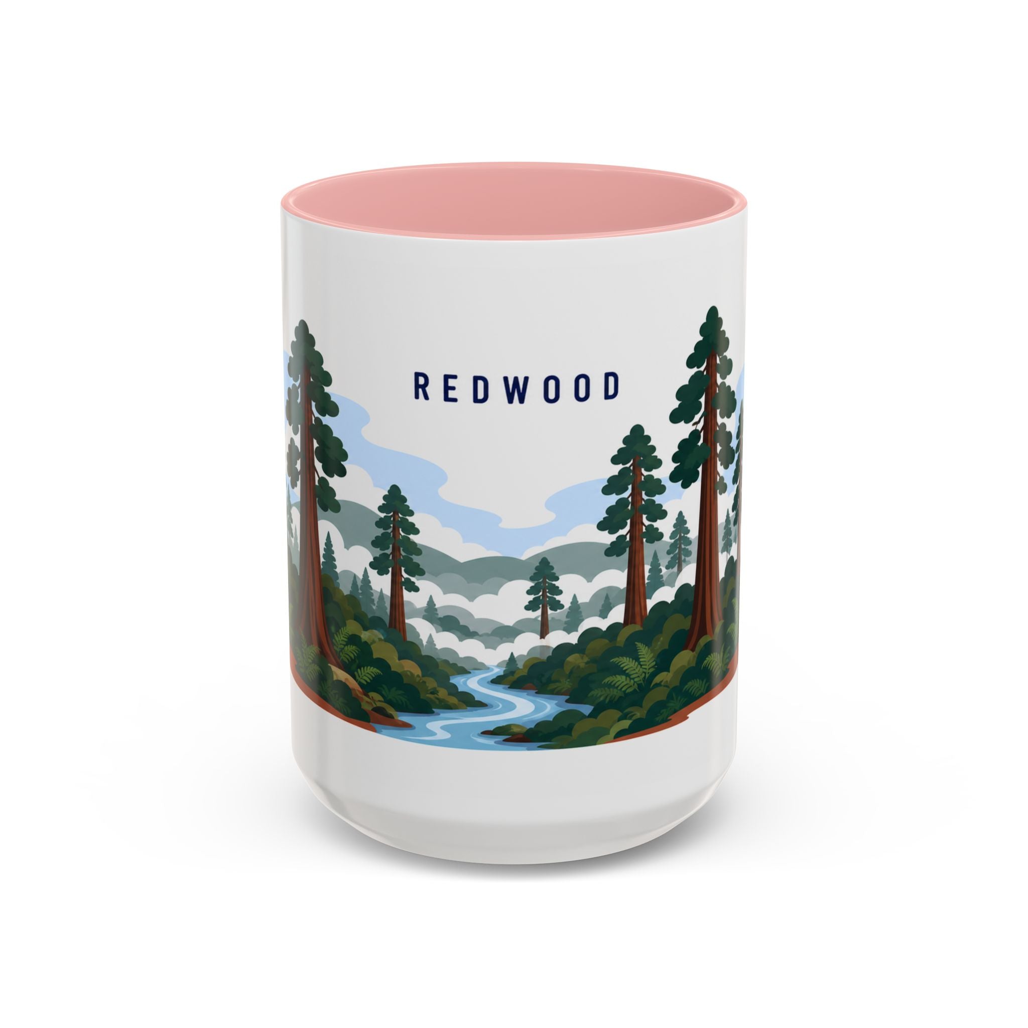 Redwood National Park Coffee Mug | Solid Color Block Park Souvenir | 11oz 15oz Accent Mug