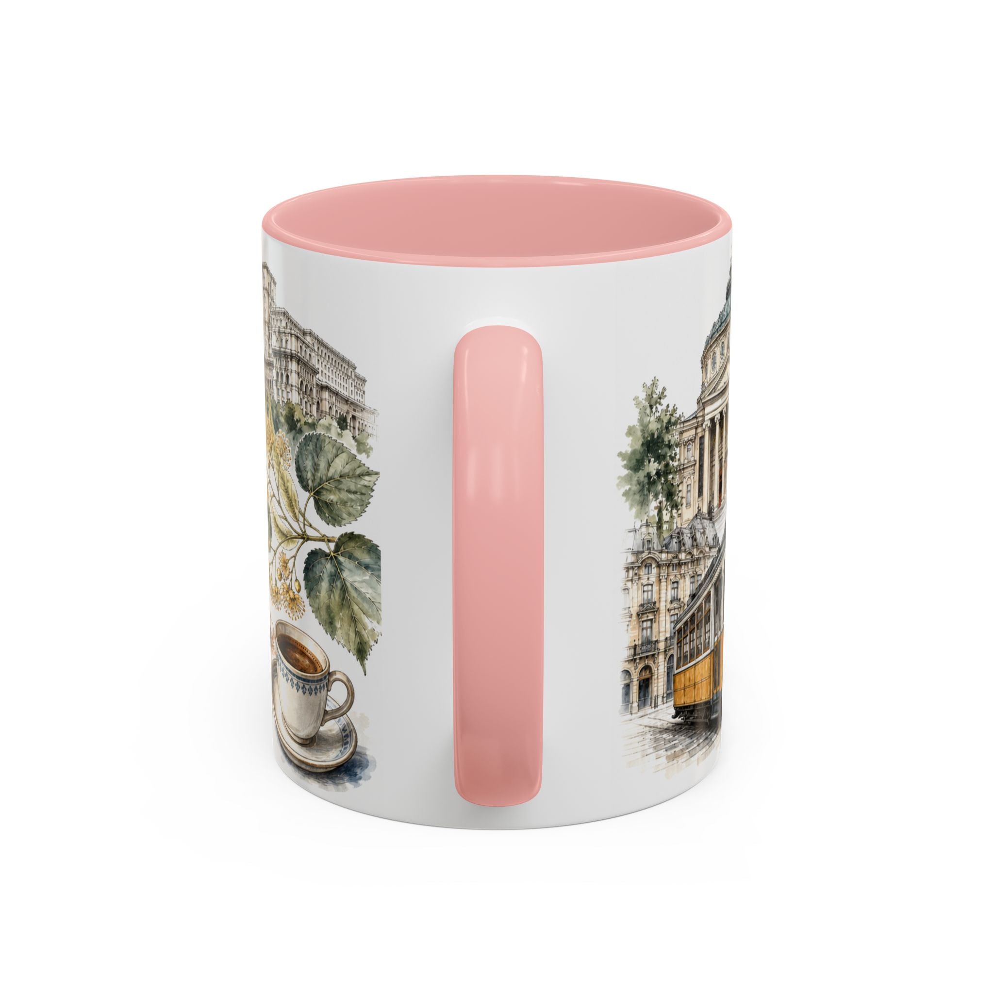 Bucharest Coffee Mug | Romania Travel Souvenir | Vintage Illustrated City Gift | 11 oz 15 oz Accent Mug