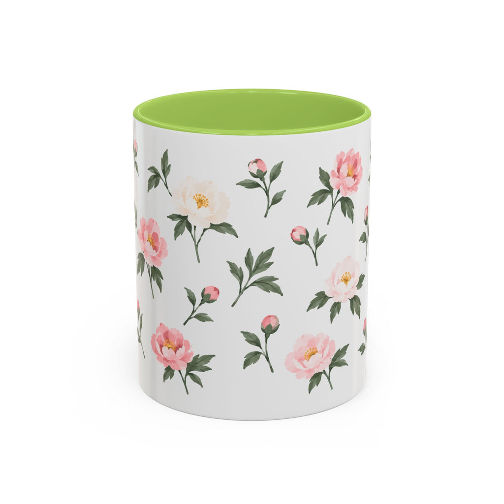 Indiana Peony Mug, State Flower Floral Coffee Cup, 11oz Botanical Gift