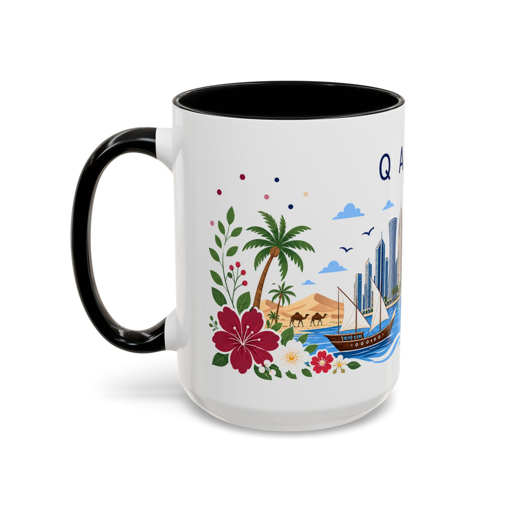 Qatar Coffee Mug | Travel Souvenir Accent Mug | Place Gift Ceramic Cup 11oz 15oz