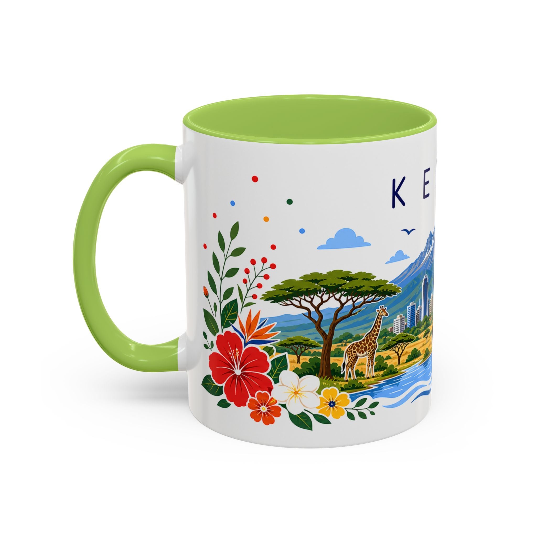 Kenya Coffee Mug | Travel Souvenir Accent Mug | Place Gift Ceramic Cup 11oz 15oz