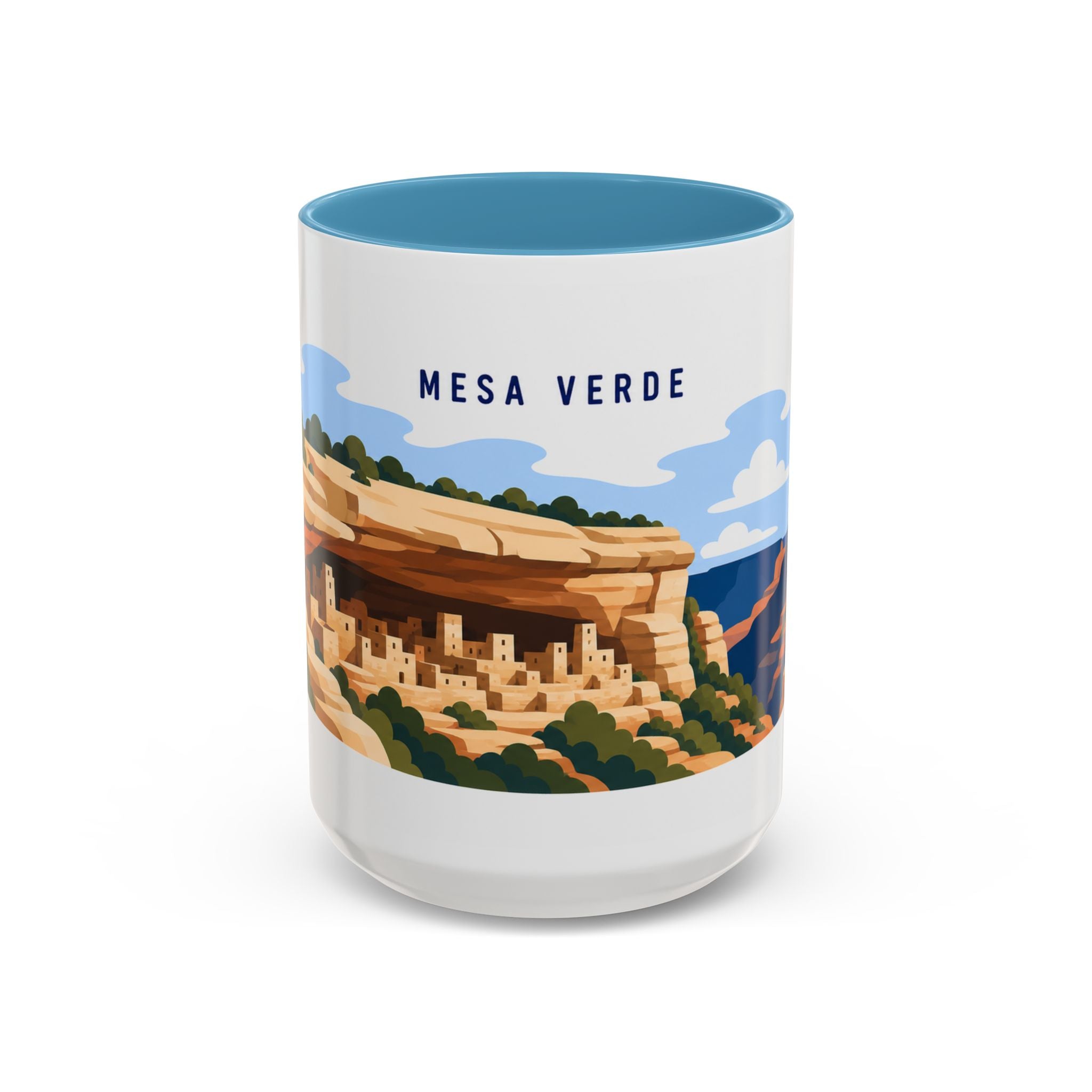 Mesa Verde National Park Coffee Mug | Solid Color Block Park Souvenir | 11oz 15oz Accent Mug