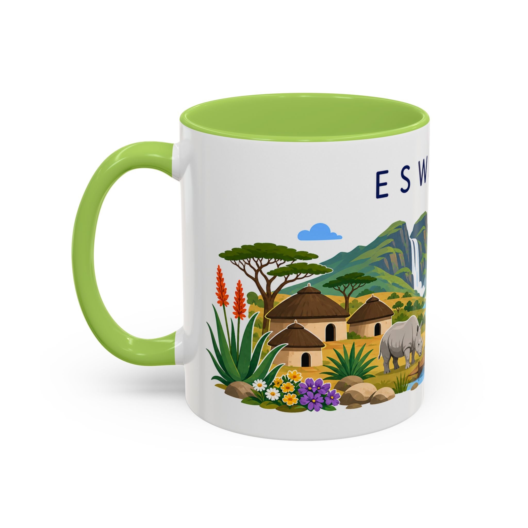 Eswatini Coffee Mug | Travel Souvenir Accent Mug | Country Gift Ceramic Cup 11oz 15oz