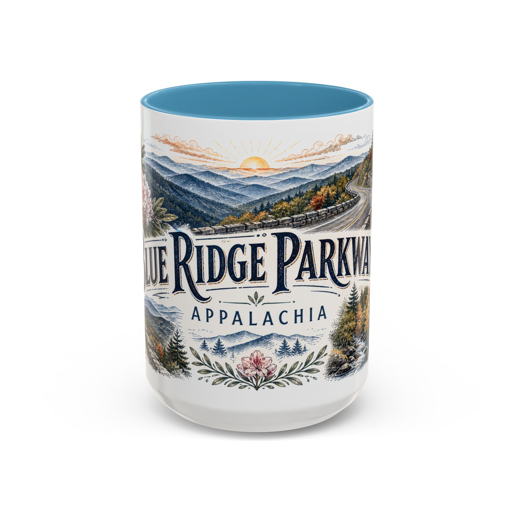 Blue Ridge Parkway Mug, Appalachia Travel Souvenir, Bucket List Gift, Accent Ceramic Coffee Mug 11oz 15oz