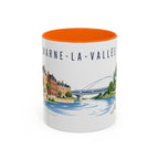 Marne-La-Vallée Coffee Mug | France Travel Souvenir | Porcelain Decal City Gift | 11oz 15oz Accent Mug
