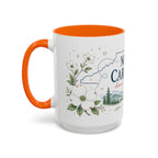 North Carolina State Map Mug | Moving Away, Homesick Gift | Botanical Accent Coffee Cup