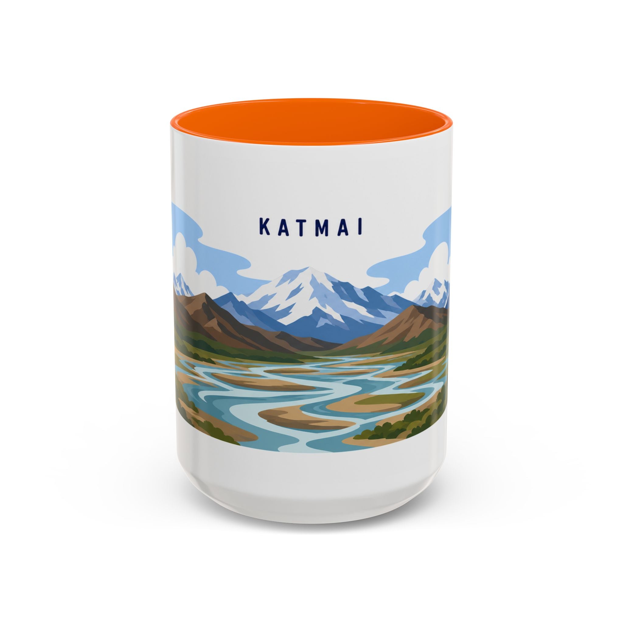 Katmai National Park Coffee Mug | Solid Color Block Park Souvenir | 11oz 15oz Accent Mug