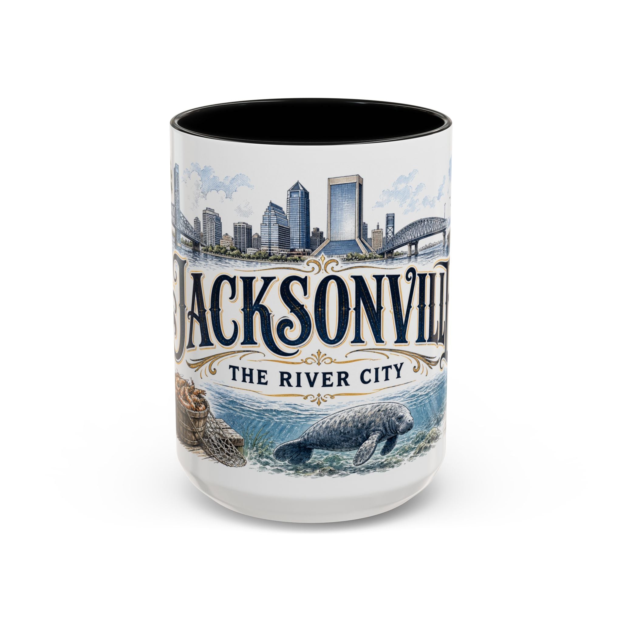 Jacksonville Coffee Mug | United States Travel Souvenir | Vintage Illustrated City Gift | 11 oz 15 oz Accent Mug