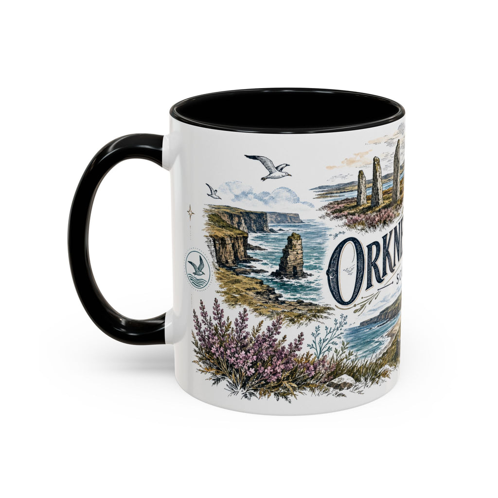 Orkney Islands Mug, Scotland Travel Souvenir, Bucket List Gift, Accent Ceramic Coffee Mug 11oz 15oz