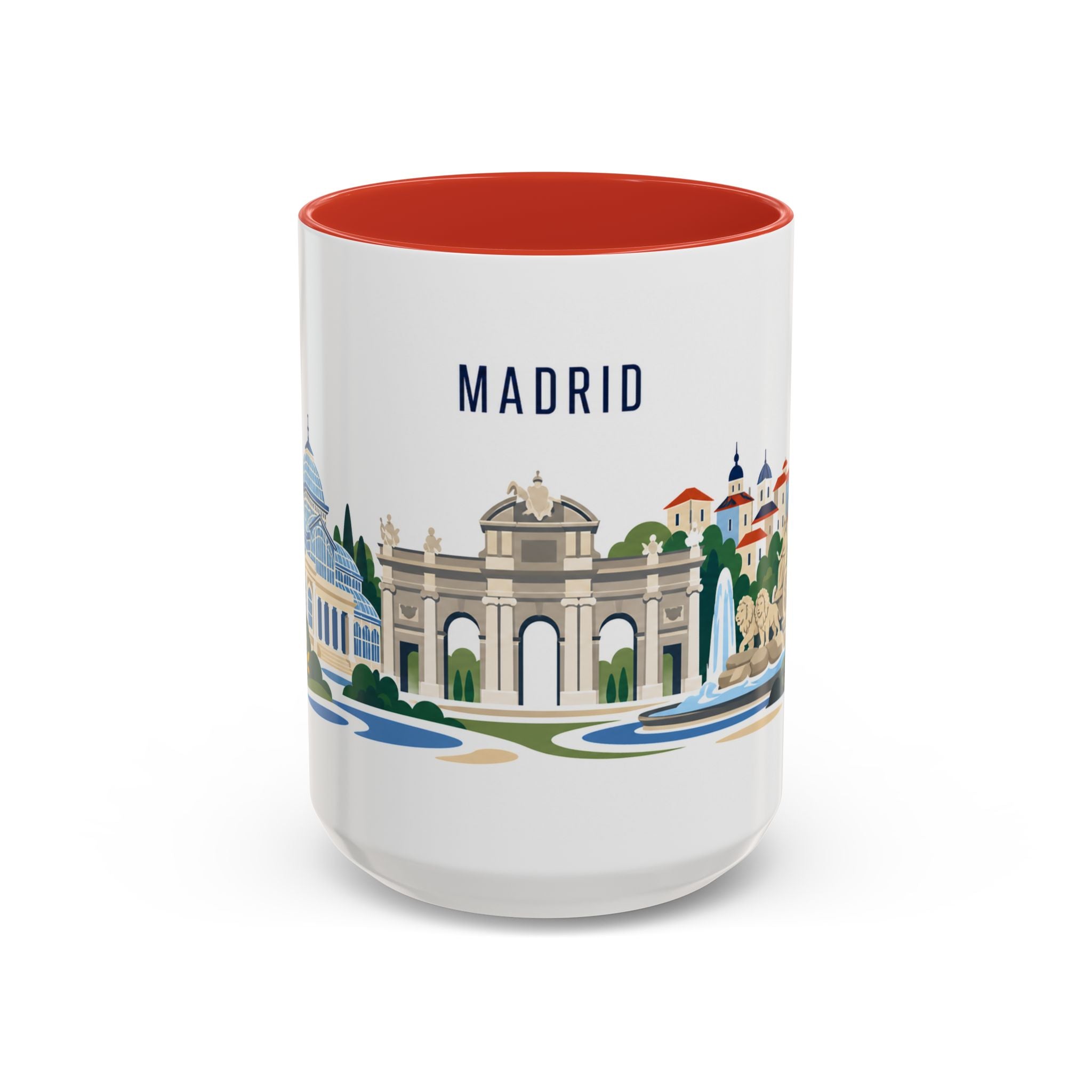 Madrid Coffee Mug | Spain Travel Souvenir | Porcelain Decal City Gift | 11oz 15oz Accent Mug