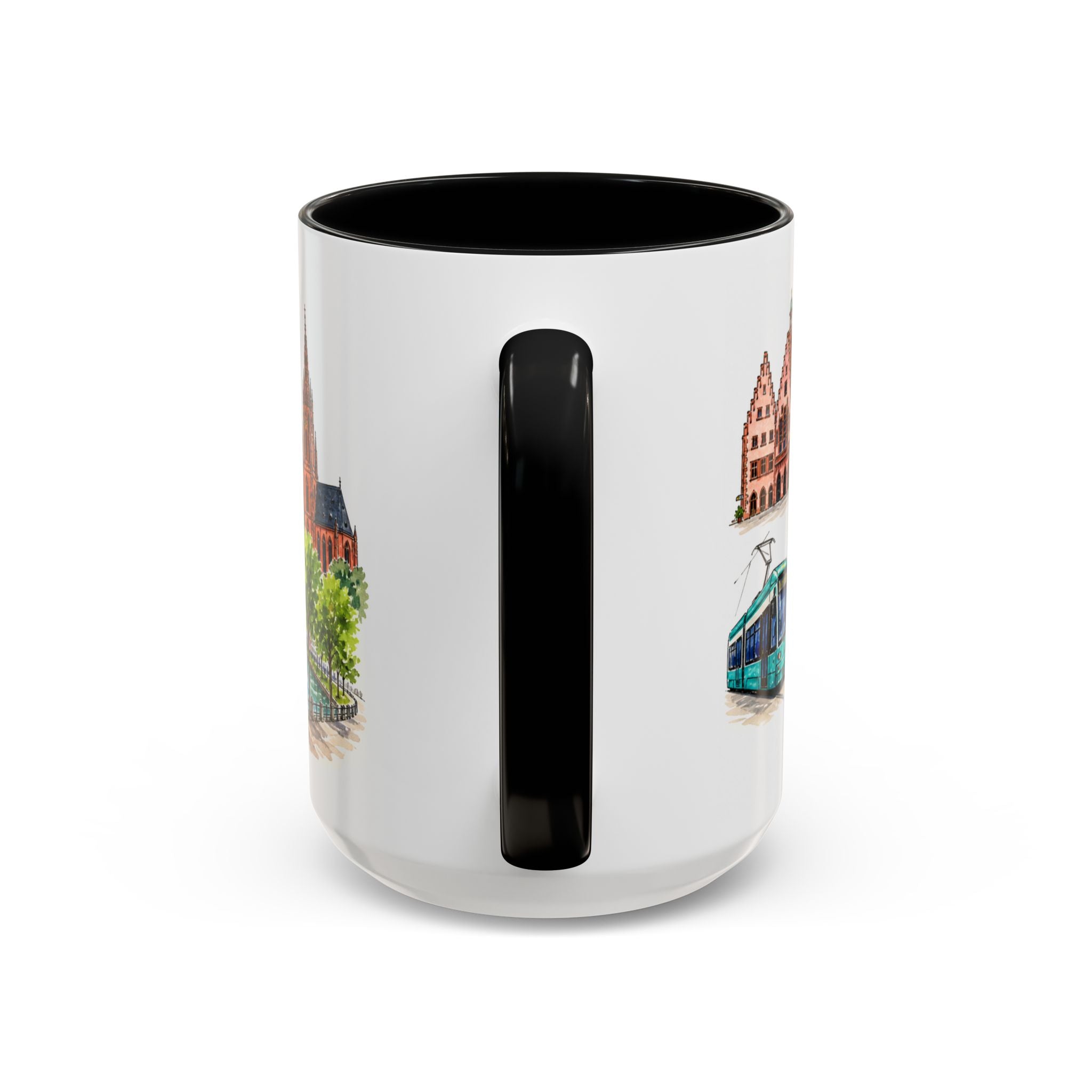 Frankfurt Illustrated Travel Mug | City Souvenir Accent Coffee Mug | 11oz 15oz Ceramic Cup