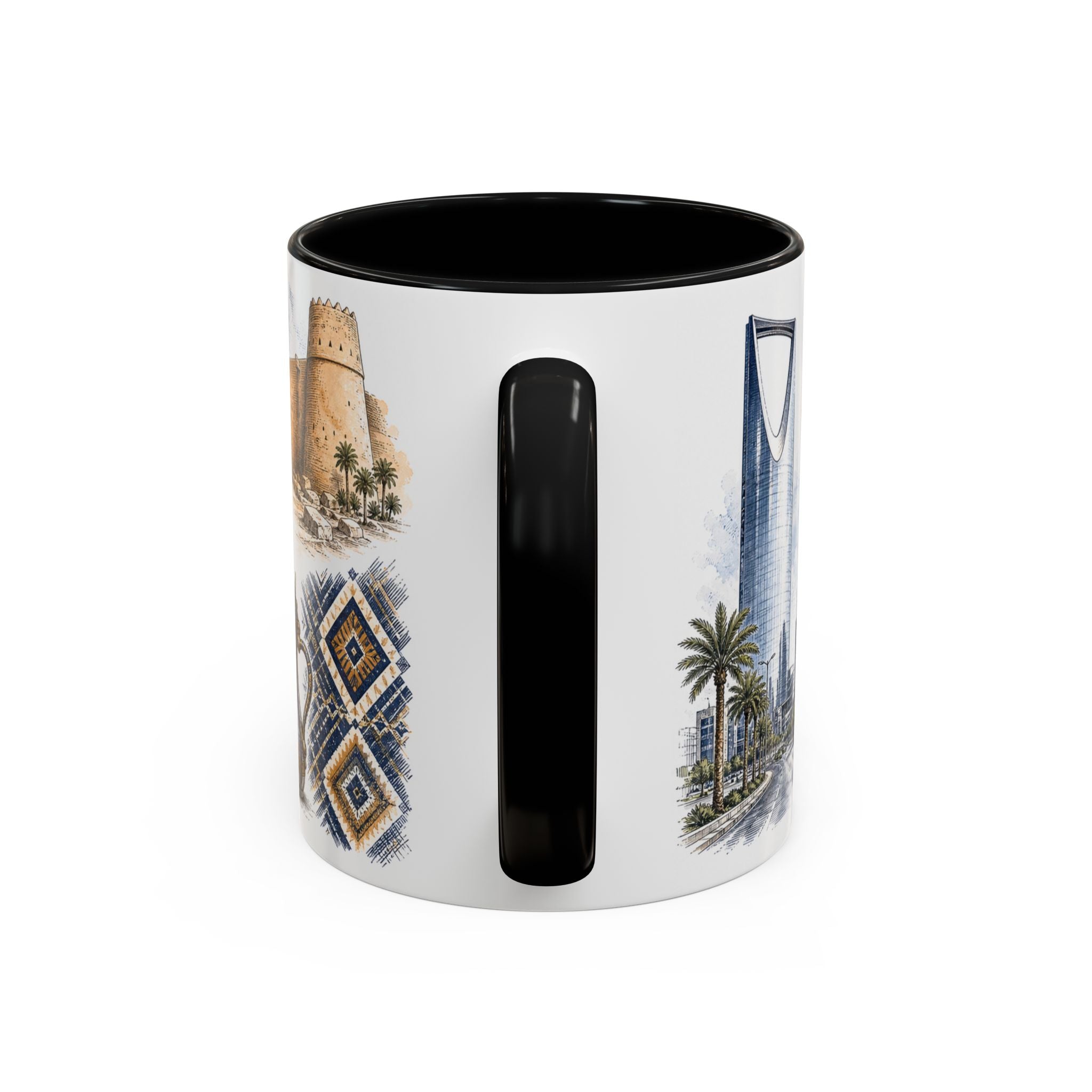 Riyadh Coffee Mug | Saudi Arabia Travel Souvenir | Vintage Illustrated City Gift | 11 oz 15 oz Accent Mug