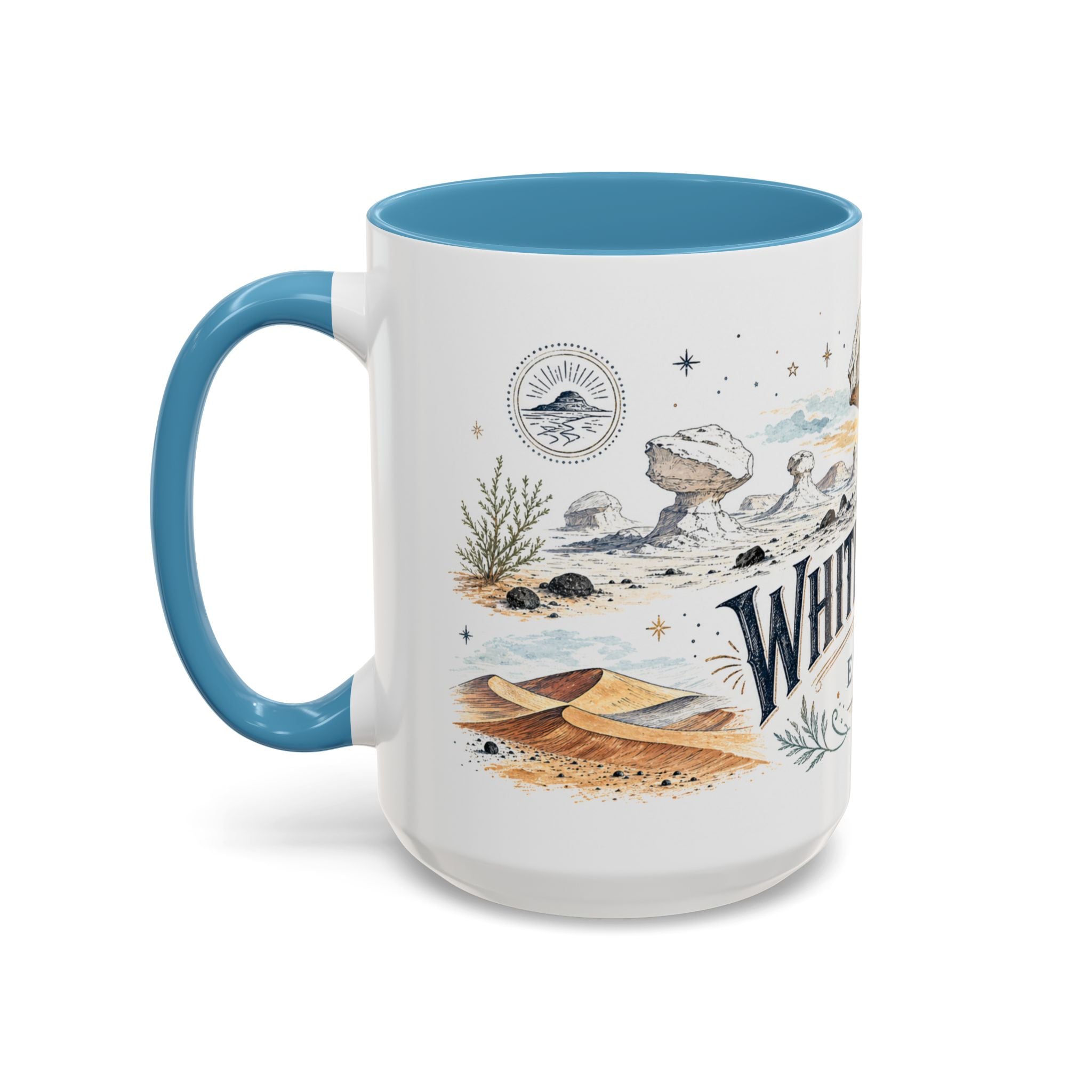 White Desert Mug, Egypt Travel Souvenir, Bucket List Gift, Accent Ceramic Coffee Mug 11oz 15oz