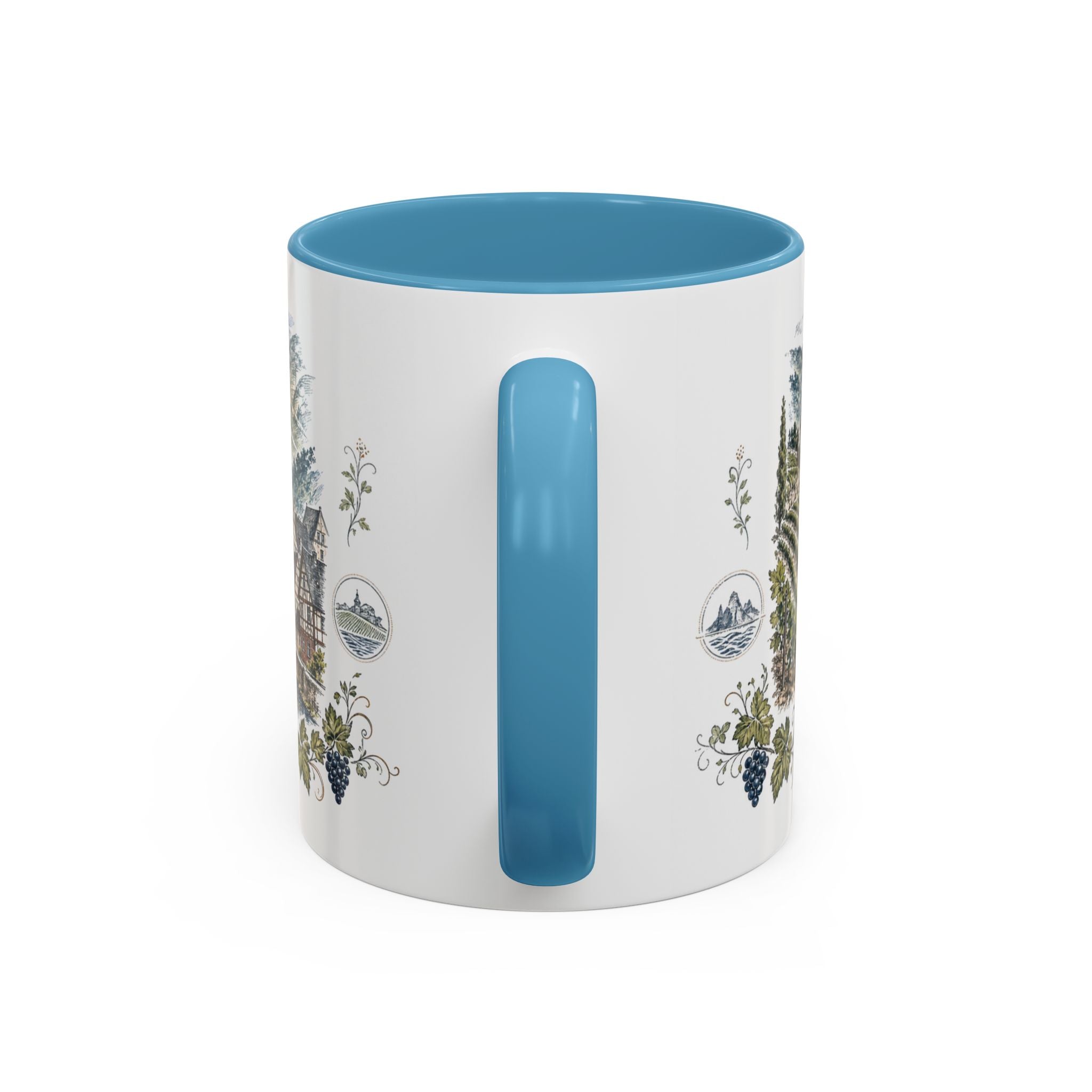 Rhine Valley Mug, Germany Travel Souvenir, Bucket List Gift, Accent Ceramic Coffee Mug 11oz 15oz