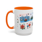 Hong Kong Coffee Mug | Postage Stamp Collage Mug | Travel Souvenir Accent Cup 11oz 15oz