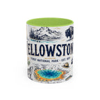 Yellowstone National Park Coffee Mug | Hiking Camping Nature Gift | Accent Color Ceramic 11oz 15oz