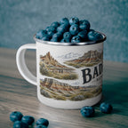 Badlands National Park enamel camping mug outdoor lifestyle scene