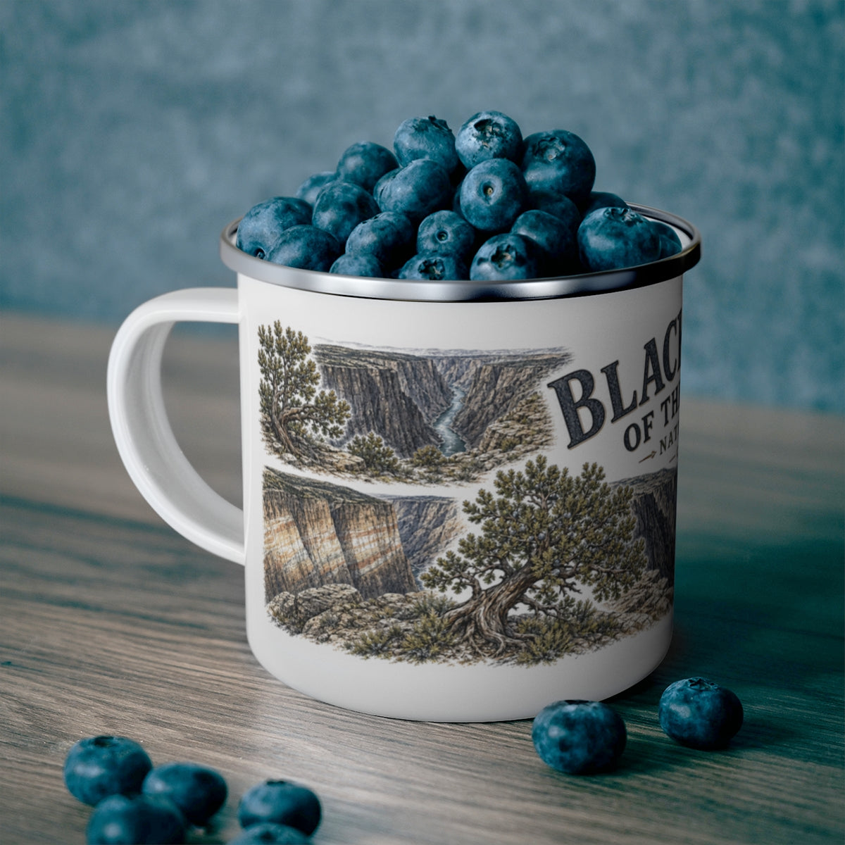 Black Canyon of the Gunnison National Park enamel camping mug outdoor lifestyle scene
