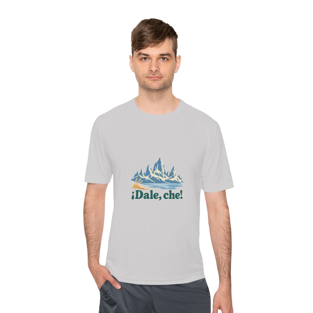 Argentina Performance T-Shirt | Patagonia Peaks | ¡Dale, che! | Country Travel Gift — person-1 — View 04