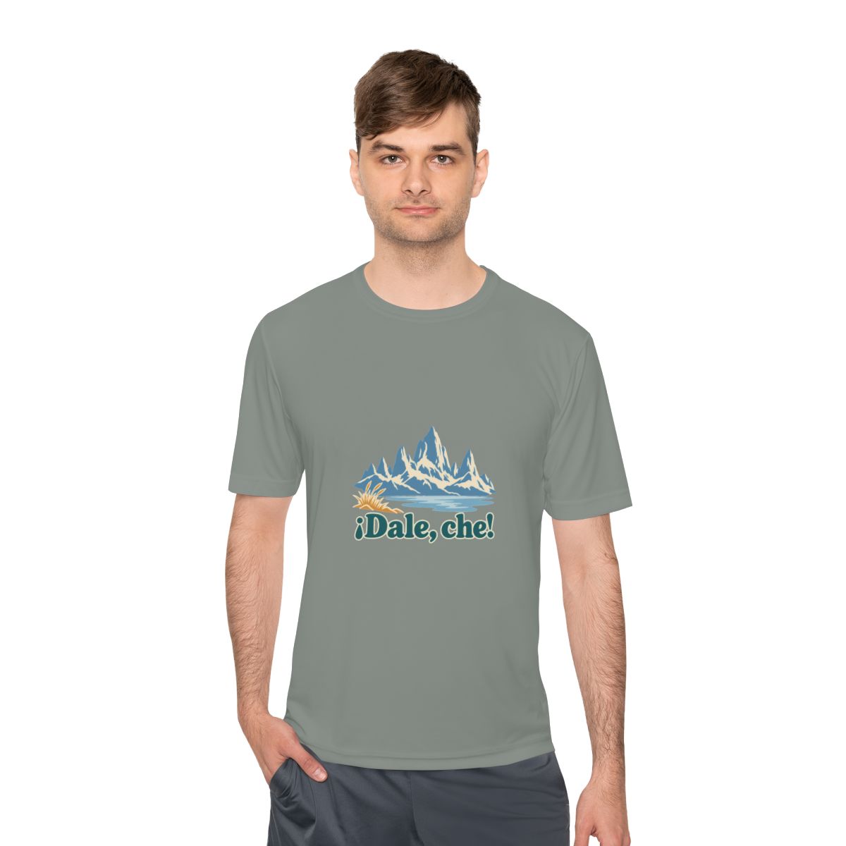 Argentina Performance T-Shirt | Patagonia Peaks | ¡Dale, che! | Country Travel Gift — person-1 — View 10
