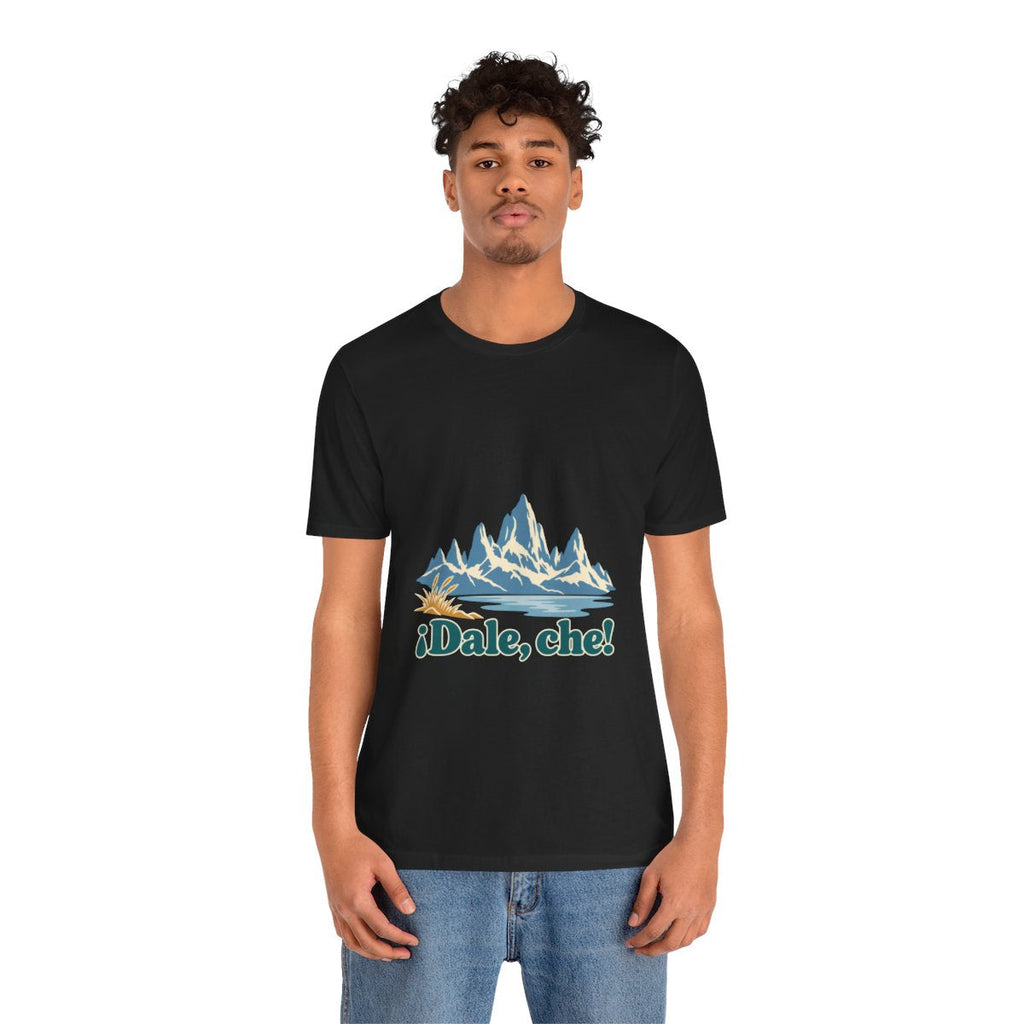 Argentina Cotton T-Shirt | Patagonia Peaks | ¡Dale, che! | Country Travel Gift — person-2 — View 05