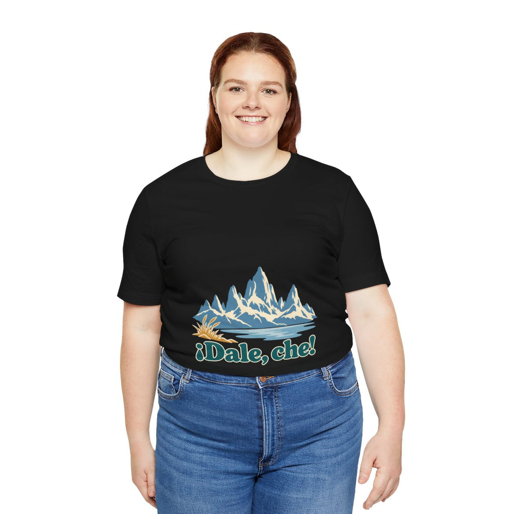 Argentina Cotton T-Shirt | Patagonia Peaks | ¡Dale, che! | Country Travel Gift — person-5 — View 08