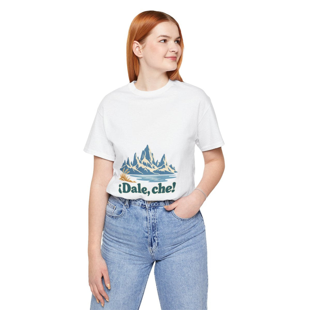 Argentina Cotton T-Shirt | Patagonia Peaks | ¡Dale, che! | Country Travel Gift — person-7-front — View 10