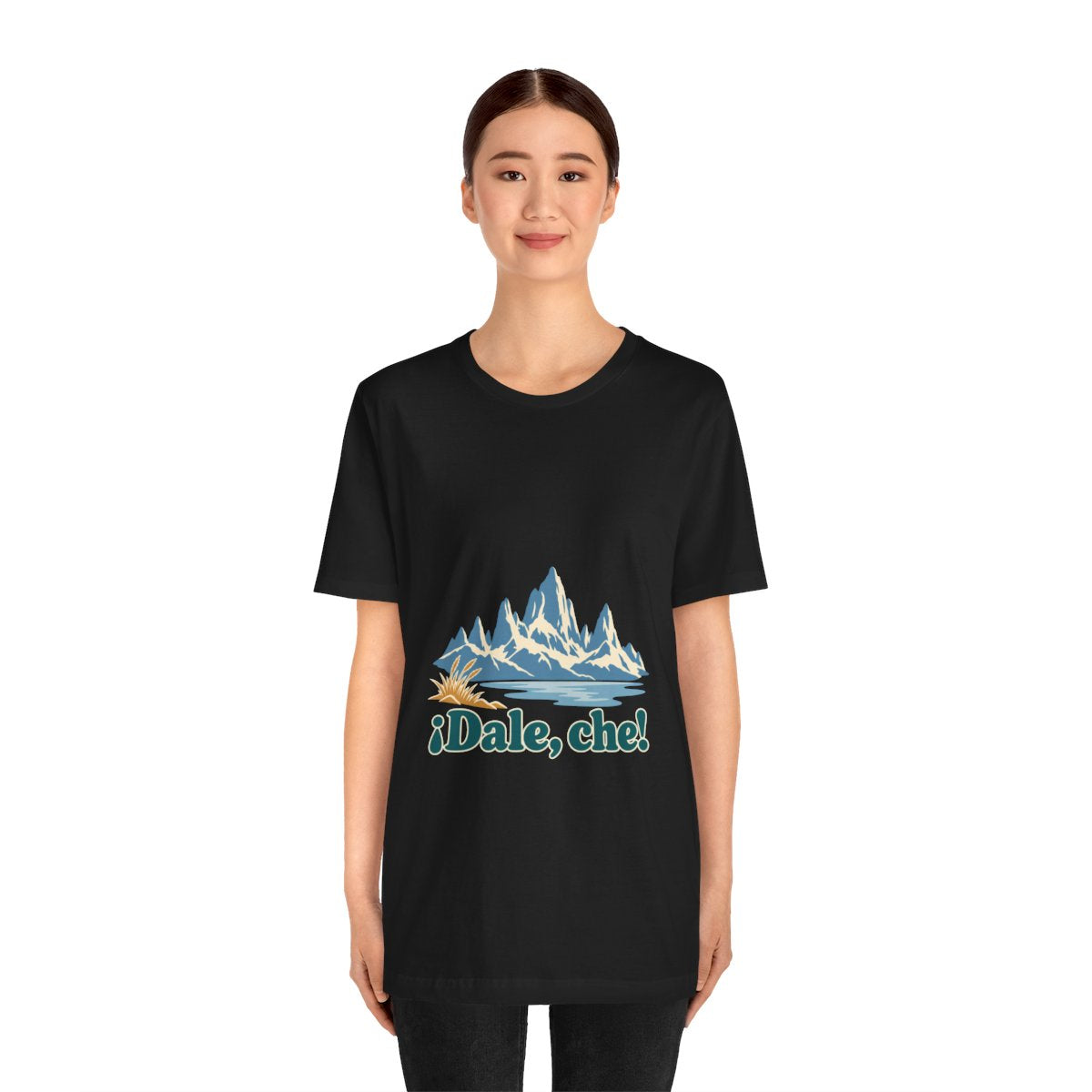 Argentina Cotton T-Shirt | Patagonia Peaks | ¡Dale, che! | Country Travel Gift — person-1 — View 15