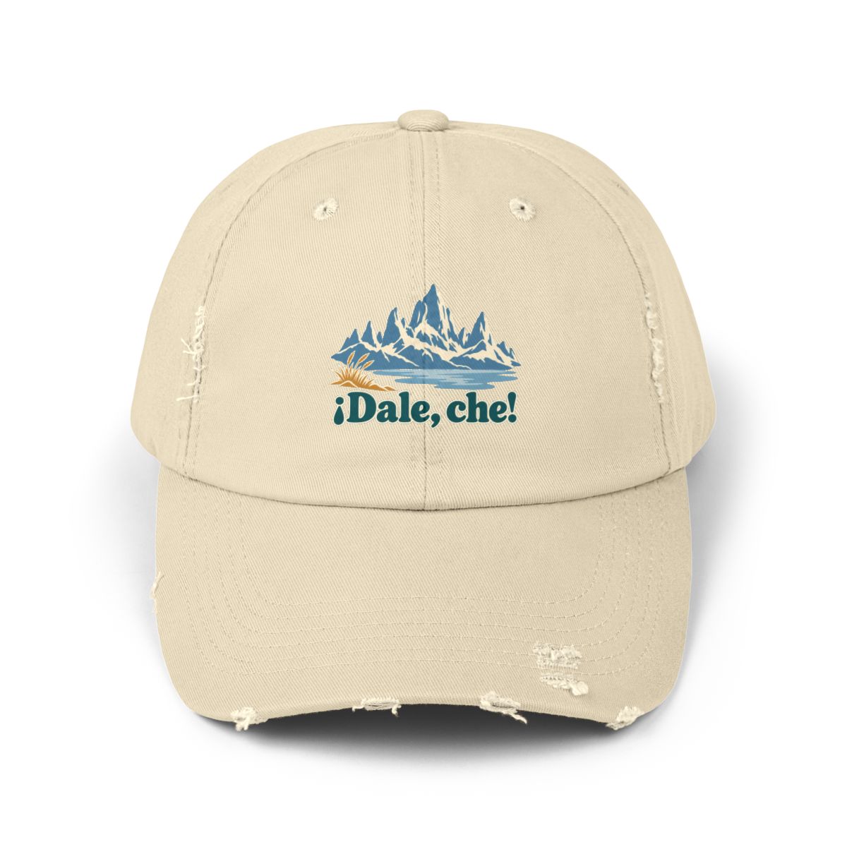 Argentina Distressed Cap | Patagonia Peaks | ¡Dale, che! | Country Travel Gift — front — View 01