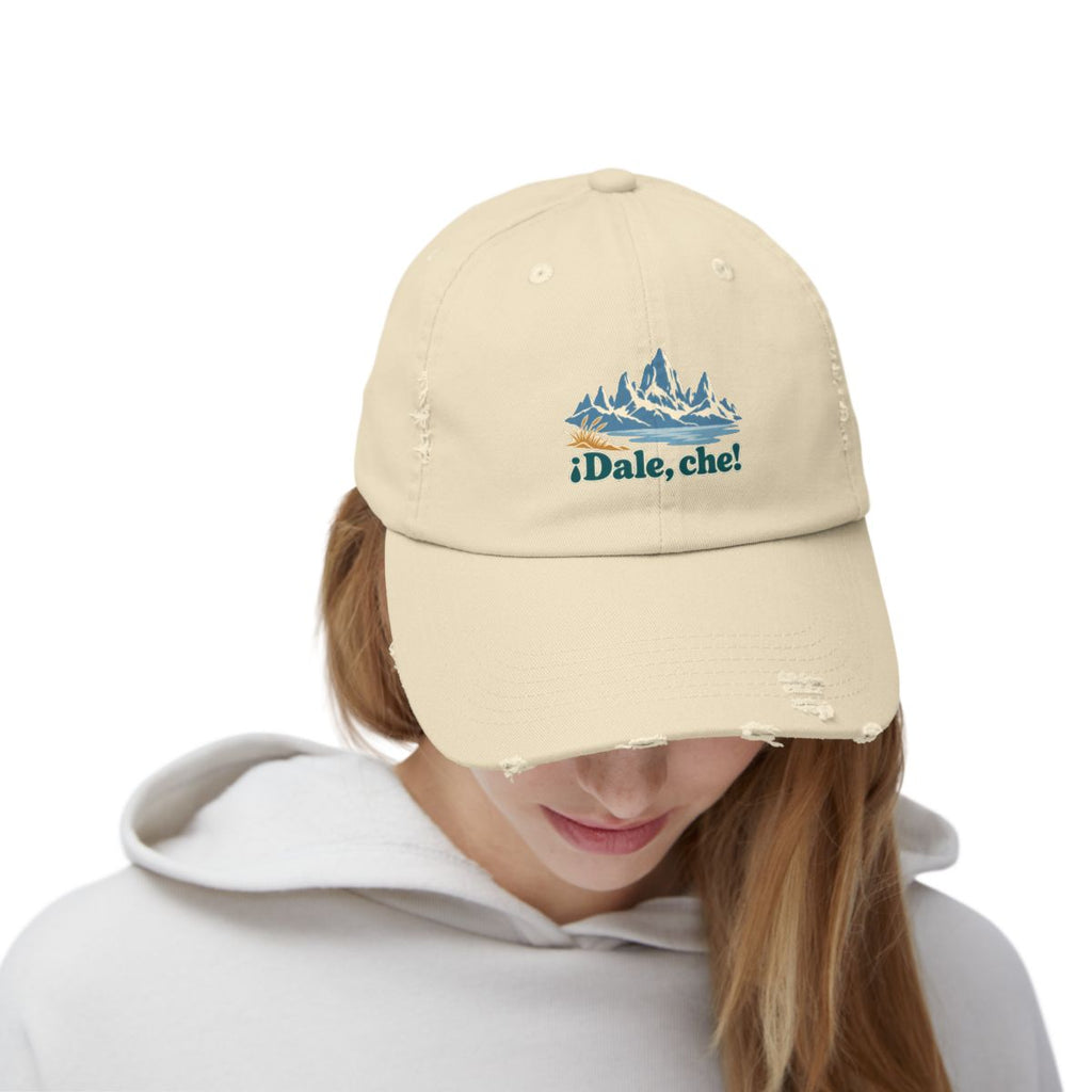 Argentina Distressed Cap | Patagonia Peaks | ¡Dale, che! | Country Travel Gift — person-front — View 04