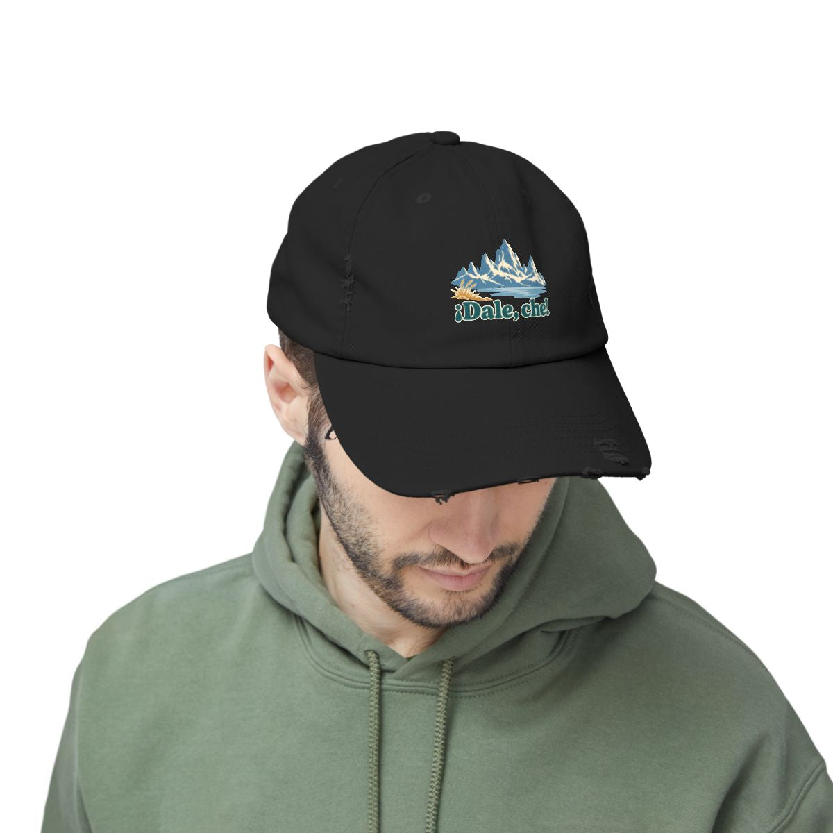 Argentina Distressed Cap | Patagonia Peaks | ¡Dale, che! | Country Travel Gift — person-2-front — View 08