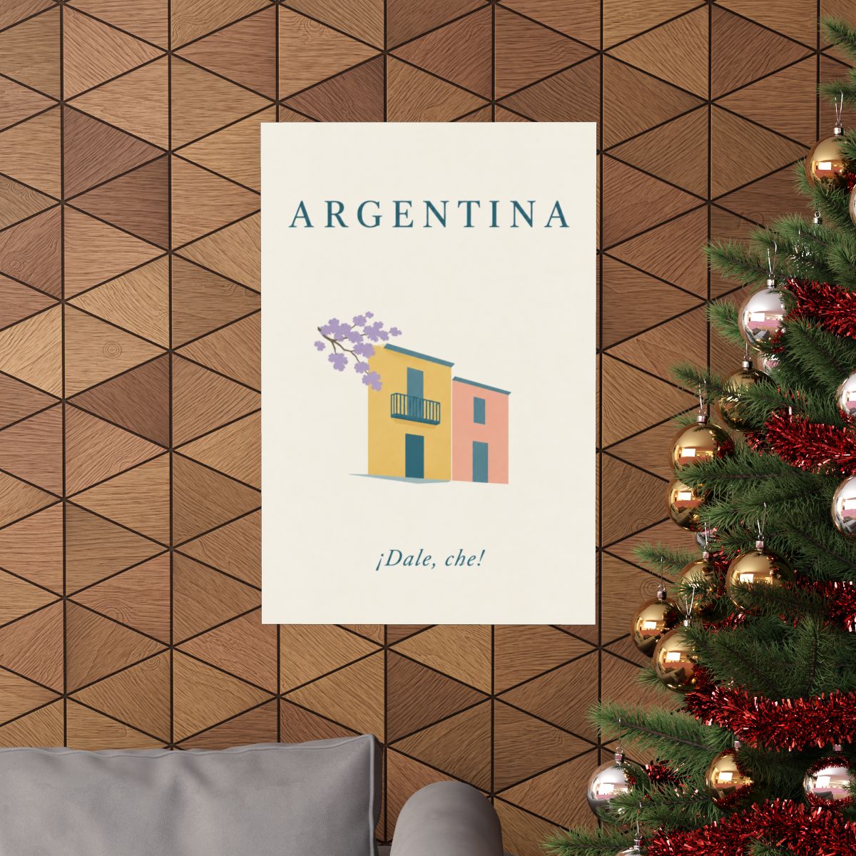 Argentina Matte Poster | La Boca Houses | ¡Dale, che! | Country Travel Gift — context-1 — View 03