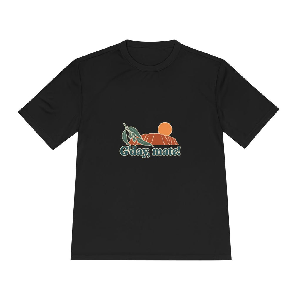 Australia Performance T-Shirt | Uluru and Eucalyptus | G'day, mate! | Country Travel Gift — front — View 11