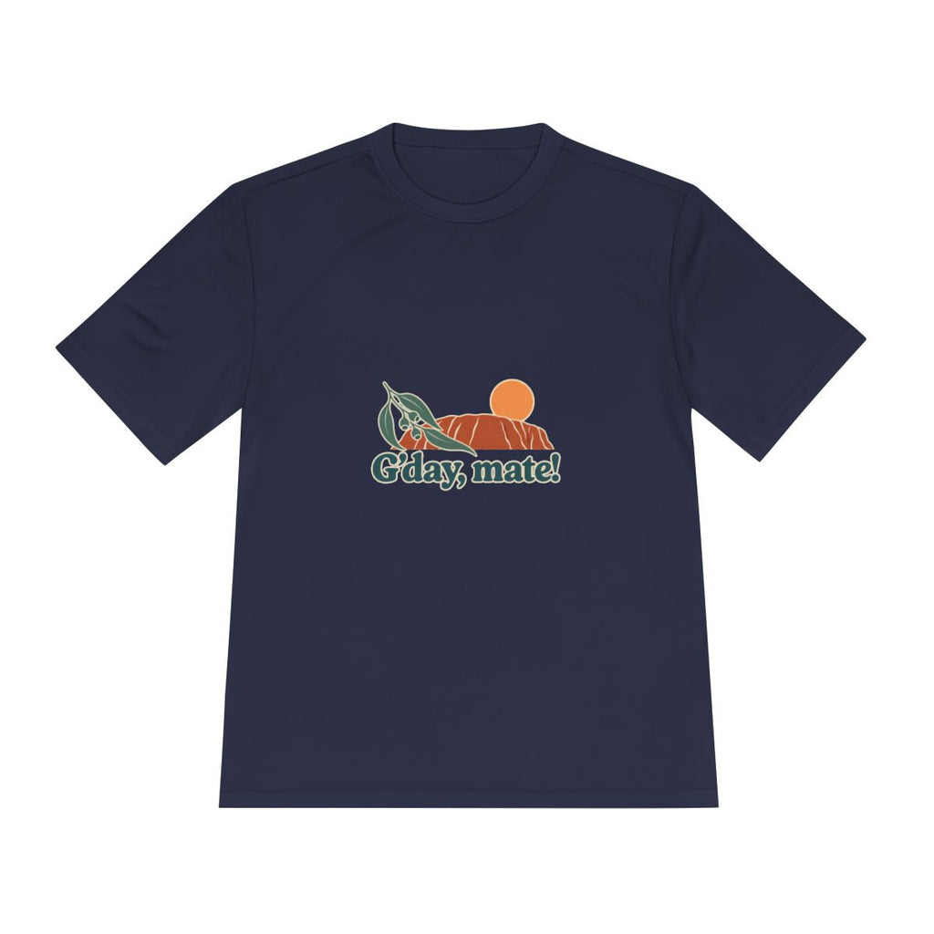 Australia Performance T-Shirt | Uluru and Eucalyptus | G'day, mate! | Country Travel Gift — front — View 12