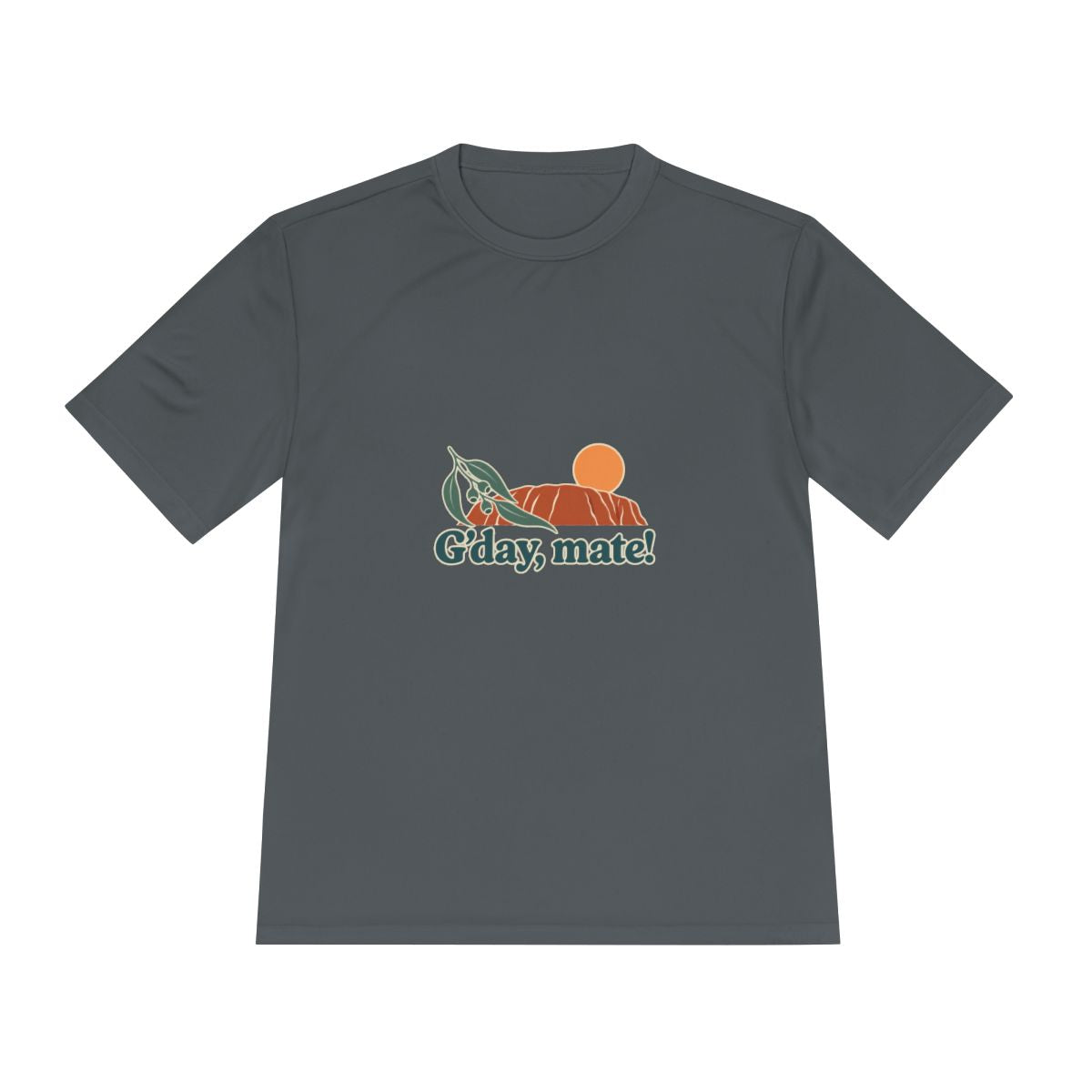 Australia Performance T-Shirt | Uluru and Eucalyptus | G'day, mate! | Country Travel Gift — front — View 14