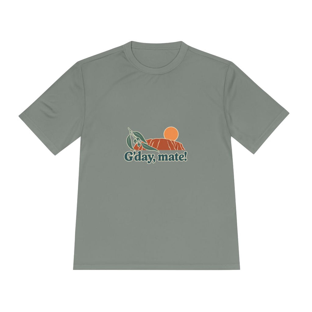 Australia Performance T-Shirt | Uluru and Eucalyptus | G'day, mate! | Country Travel Gift — front — View 15