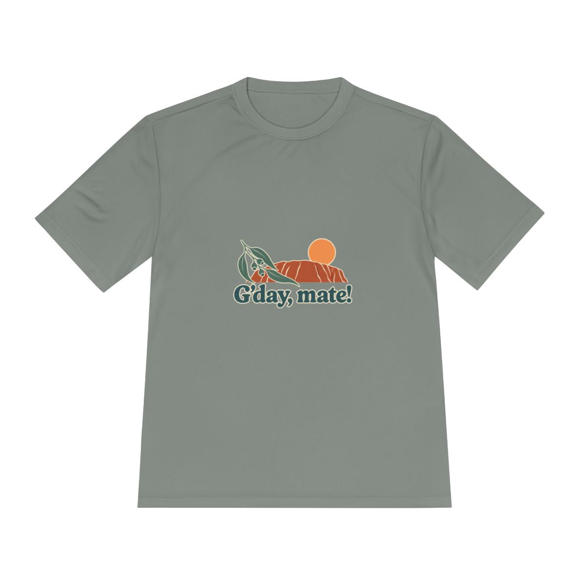 Australia Performance T-Shirt | Uluru and Eucalyptus | G'day, mate! | Country Travel Gift — front — View 15