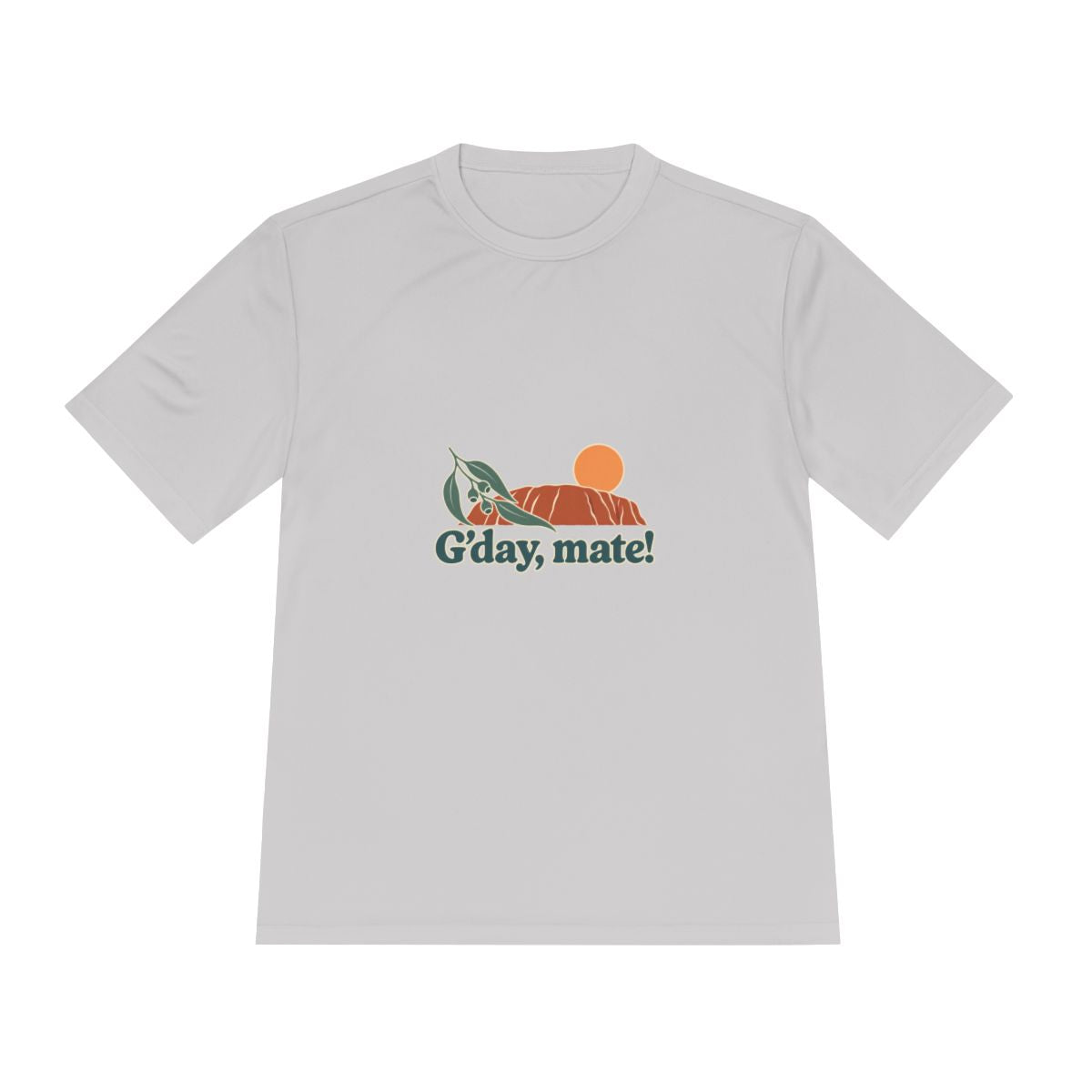 Australia Performance T-Shirt | Uluru and Eucalyptus | G'day, mate! | Country Travel Gift — front — View 16