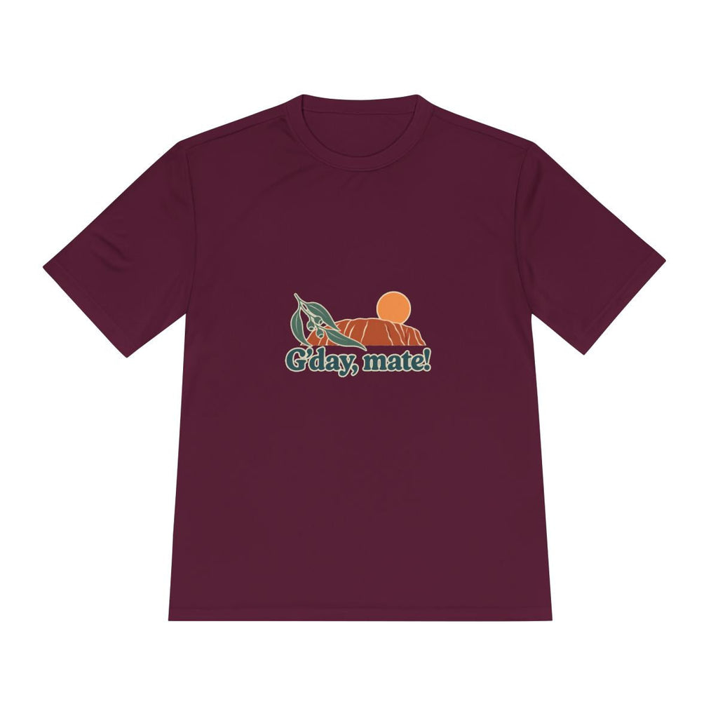 Australia Performance T-Shirt | Uluru and Eucalyptus | G'day, mate! | Country Travel Gift — front — View 19