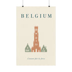 Belgium Matte Poster | Bruges Belfry | L'union fait la force | Country Travel Gift — front — View 01