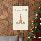 Belgium Matte Poster | Bruges Belfry | L'union fait la force | Country Travel Gift — context-1 — View 03