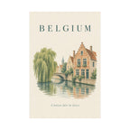 Belgium Matte Poster | Bruges Canal | L'union fait la force | Country Travel Gift — front-2 — View 02