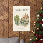 Belgium Matte Poster | Bruges Canal | L'union fait la force | Country Travel Gift — context-1 — View 03