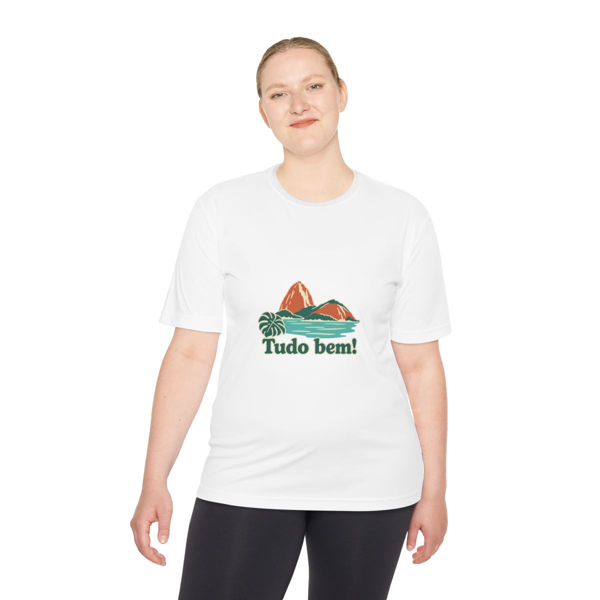 Brazil Performance T-Shirt | Sugarloaf Bay | Tudo bem! | Country Travel Gift — person-2 — View 03