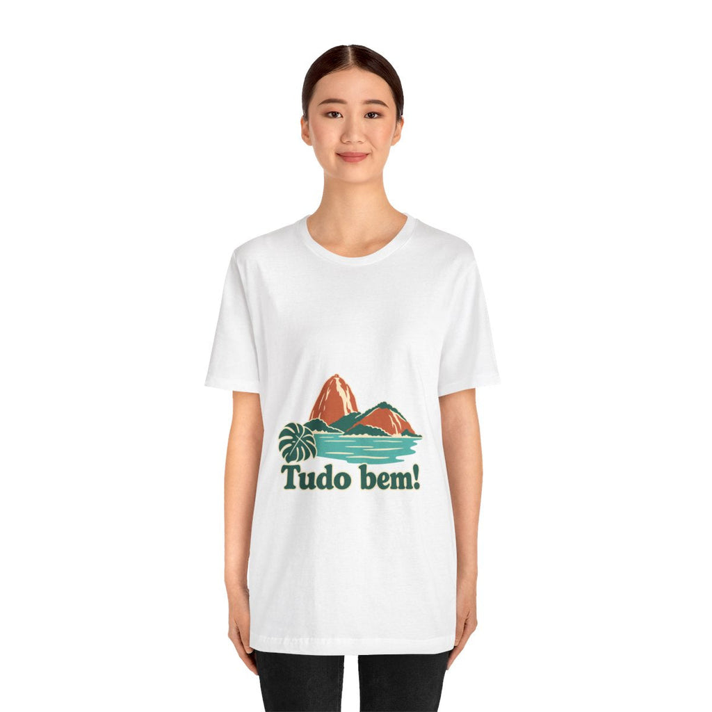 Brazil Cotton T-Shirt | Sugarloaf Bay | Tudo bem! | Country Travel Gift — person-1 — View 04