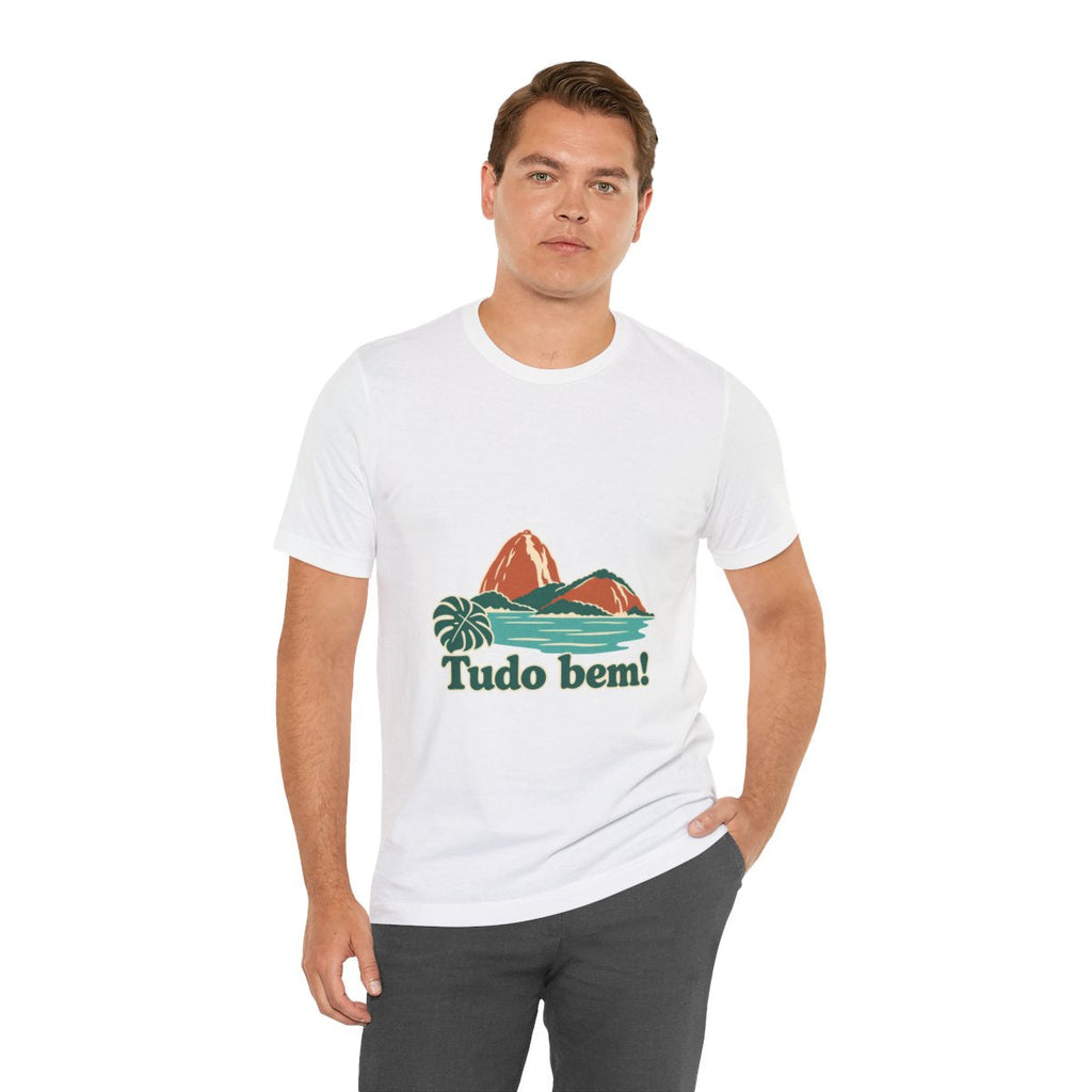 Brazil Cotton T-Shirt | Sugarloaf Bay | Tudo bem! | Country Travel Gift — person-4 — View 07
