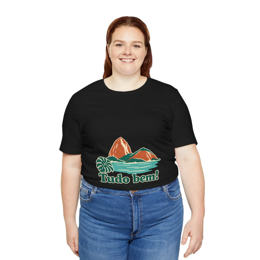 Brazil Cotton T-Shirt | Sugarloaf Bay | Tudo bem! | Country Travel Gift — person-5 — View 08